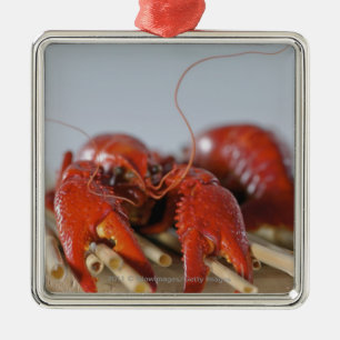Close-up of a crab on sticks metal tree decoration