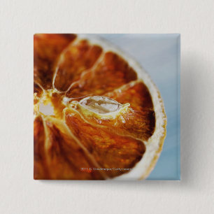 Close-up of a dried slice of lemon 15 cm square badge