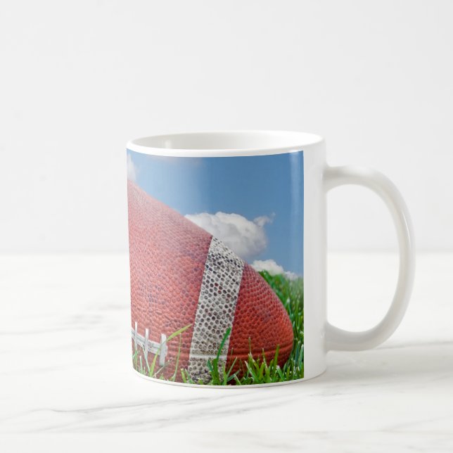 Close-up of a Football In Grass Coffee Mug (Right)