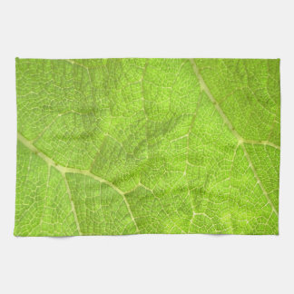 Close up of a leaf tea towel
