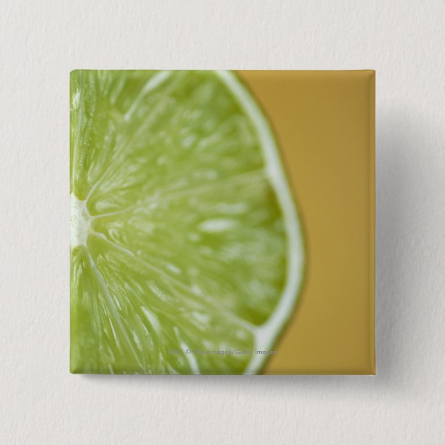 Close-up of a lemon slice 15 cm square badge (Front)