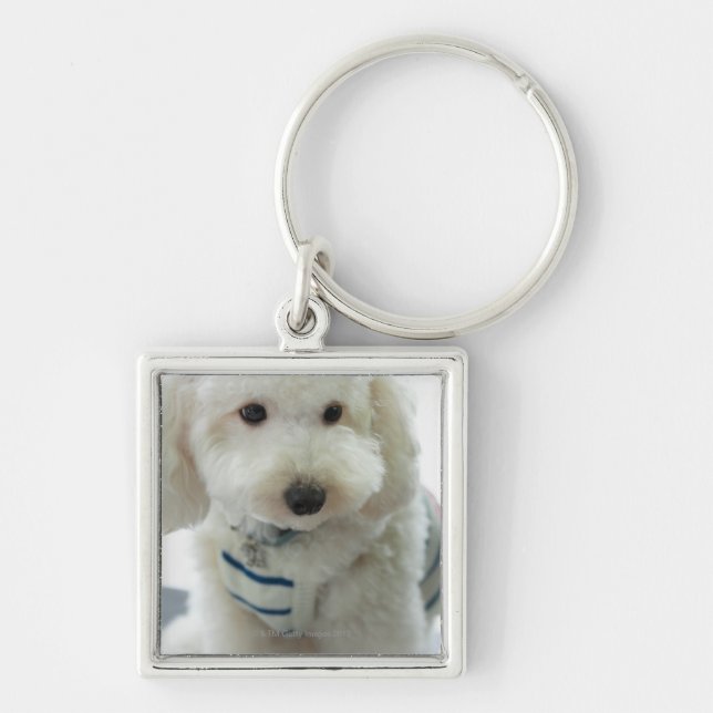 Close-up of a miniature poodle key ring (Front)