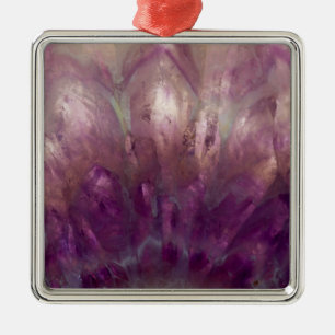 Close up of a purple Amethyst Metal Tree Decoration