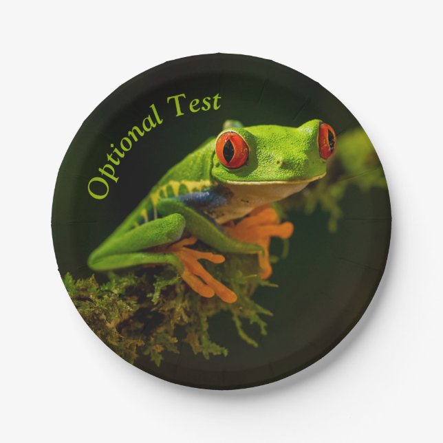 Close up of a Red Eyed Tree Frog #1 Paper Plate (Front)