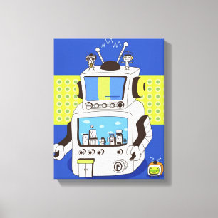 Close-up of a robot canvas print