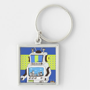 Close-up of a robot key ring