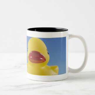 Close-up of a rubber duck Two-Tone coffee mug