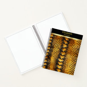 Close-up of a snake's vibrant skin notebook