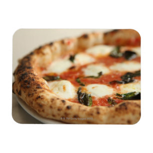 Close-up of a whole pizza pie magnet