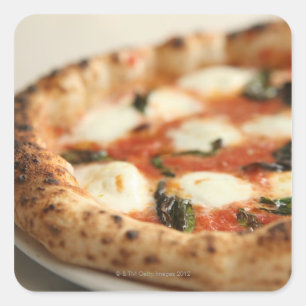 Close-up of a whole pizza pie square sticker