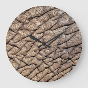 Close-Up Of African Elephant's Hide Large Clock