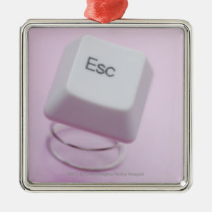 Close-up of an escape key metal tree decoration