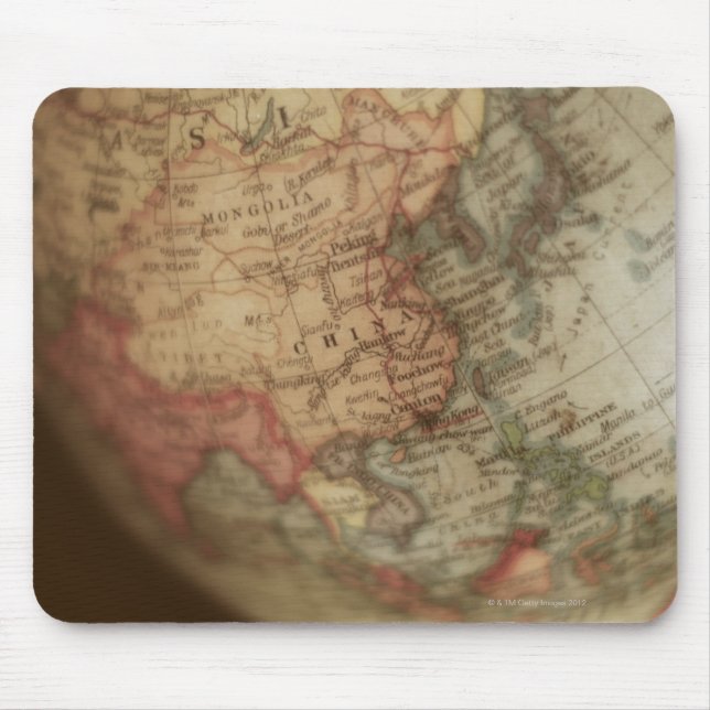 Close-up of antique globe 2 mouse mat (Front)