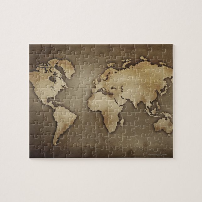 Close up of antique world map 4 jigsaw puzzle (Horizontal)