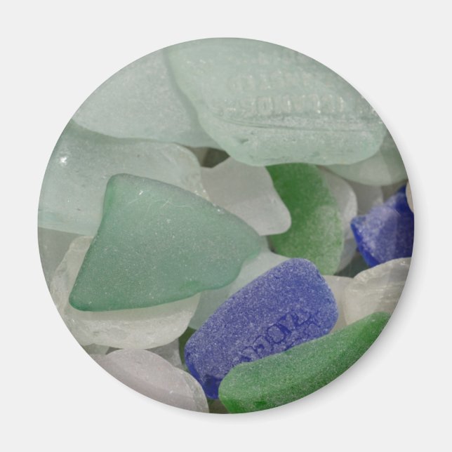 Close up of beach glass, Alaska Magnet (Front)