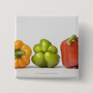 Close-up of bell peppers in a row 15 cm square badge
