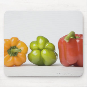Close-up of bell peppers in a row mouse mat