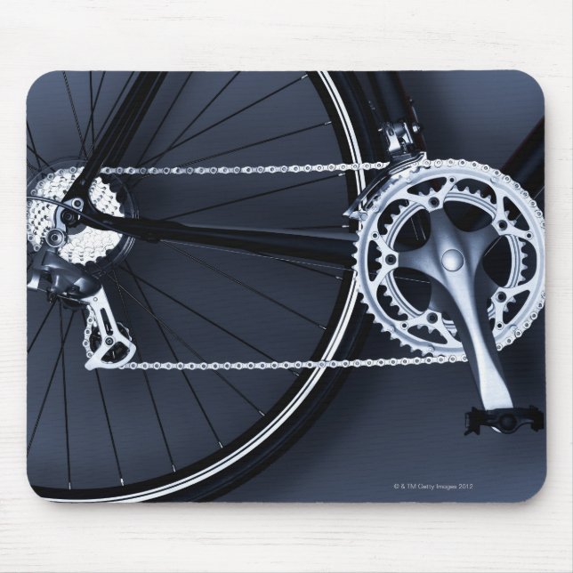 Close up of bicycle chain, pedal and gears mouse mat (Front)