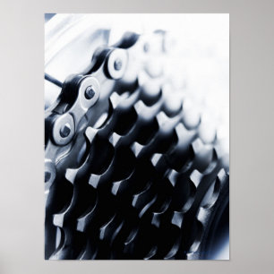 Close up of bicycle gears poster