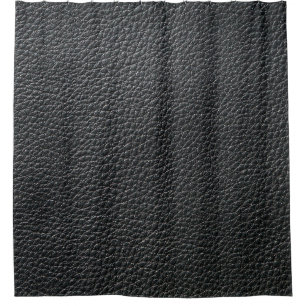 Close up of black leather texture and backgroundle shower curtain