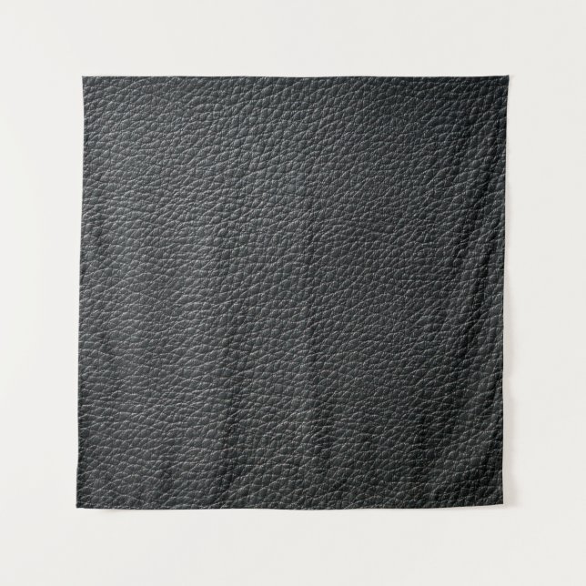 Close up of black leather texture and backgroundle tapestry (Front)