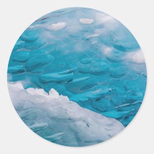 Close-up of blue ice classic round sticker