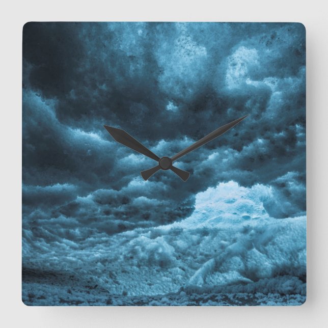 Close up of blue ice, Iceland Square Wall Clock (Front)