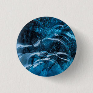 Close Up Of Blue Ice Walls 3 Cm Round Badge