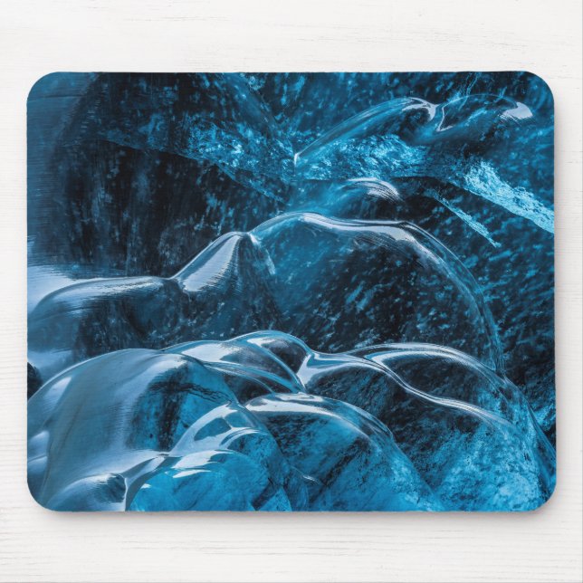 Close Up Of Blue Ice Walls Mouse Mat (Front)