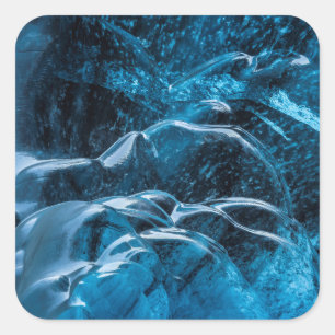 Close Up Of Blue Ice Walls Square Sticker