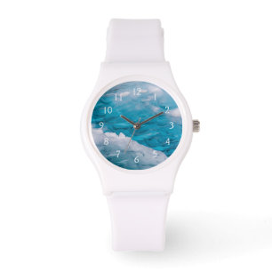 Close-up of blue ice watch