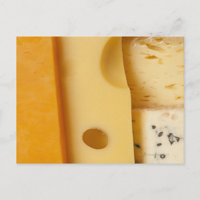 Close-up of cheese slices postcard (Front)