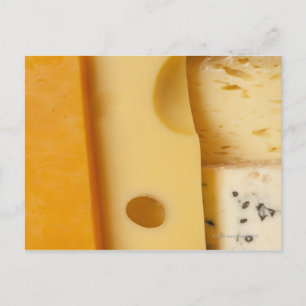 Close-up of cheese slices postcard