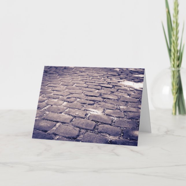 Close Up Of Cobblestone Street Card (Front)
