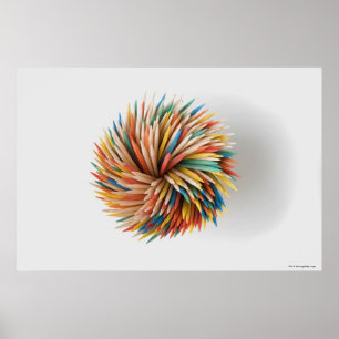 Close-up of colored pencils poster