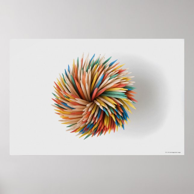 Close-up of colored pencils poster (Front)
