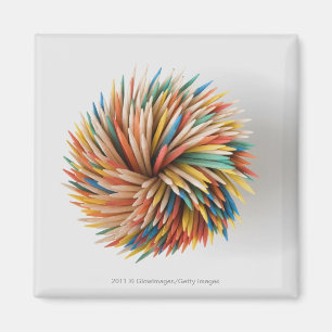 Close-up of coloured pencils magnet