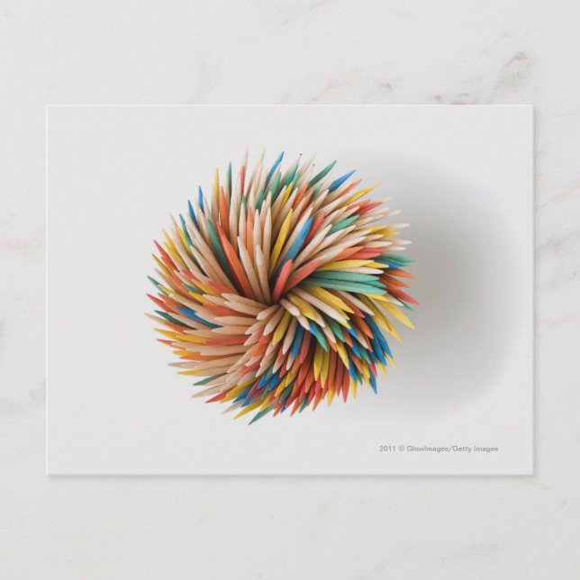 Close-up of coloured pencils postcard (Front)