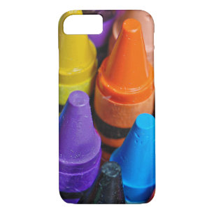 close up of colourful crayons iPhone 8/7 case