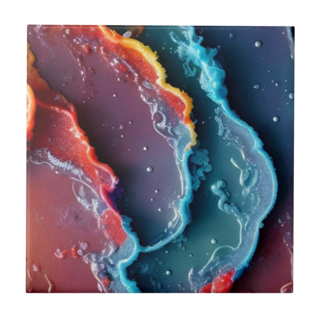 Close-up of Colourful Paint Tile (Front)