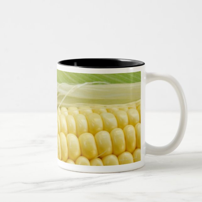 Close up of corn Two-Tone coffee mug (Right)
