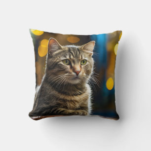Close-up Of Cute Cat Gazing Cushion