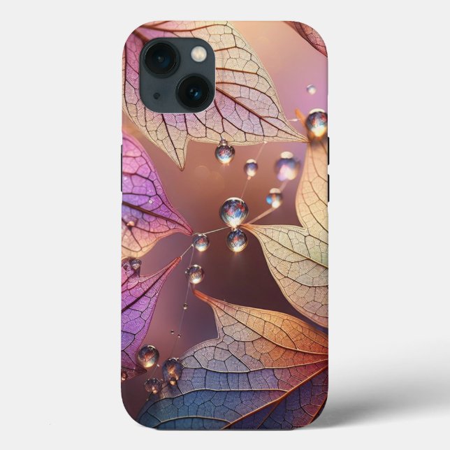  Close-Up of Delicate Autumn Leaves phone case (Back)