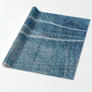 close-up of denim cloth wrapping paper