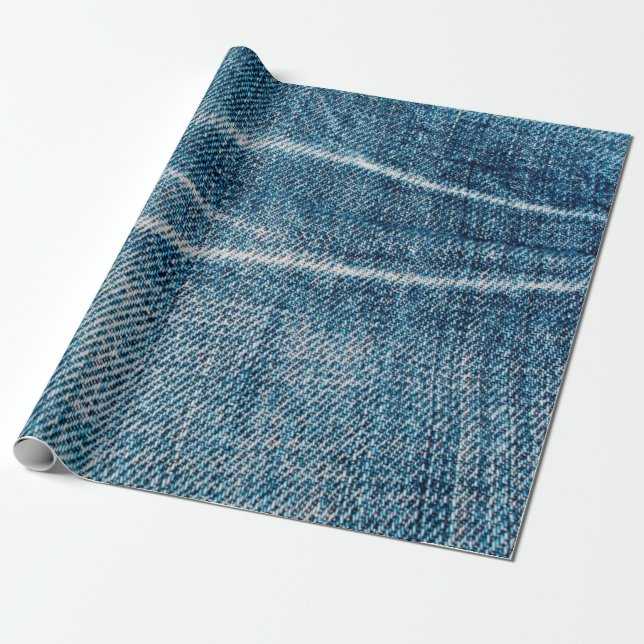 close-up of denim cloth wrapping paper (Unrolled)