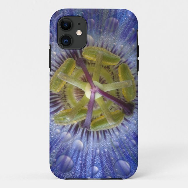 Close-up of dewy passion flower. Credit as: Don Case-Mate iPhone Case (Back)