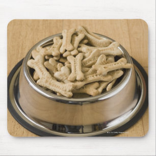 Close-up of dog biscuits in a dog bowl mouse mat