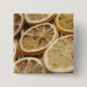 Close-up of dried slices of lemon 15 cm square badge