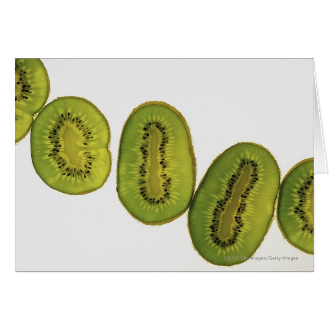 Close-up of five slices of kiwi fruit (Front Horizontal)