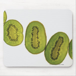Close-up of five slices of kiwi fruit mouse mat